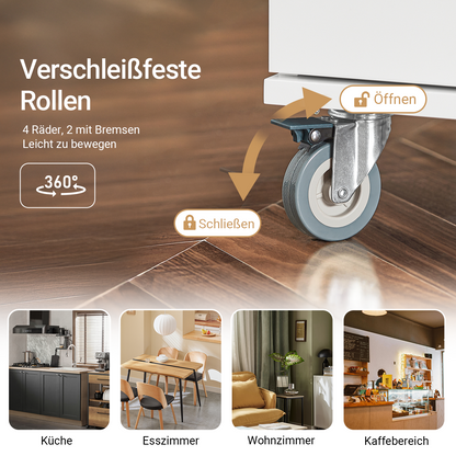 SoBuy | Küchenschrank Weiß | Küchenwagen | Kücheninsel | Servierwagen | FKW117-W