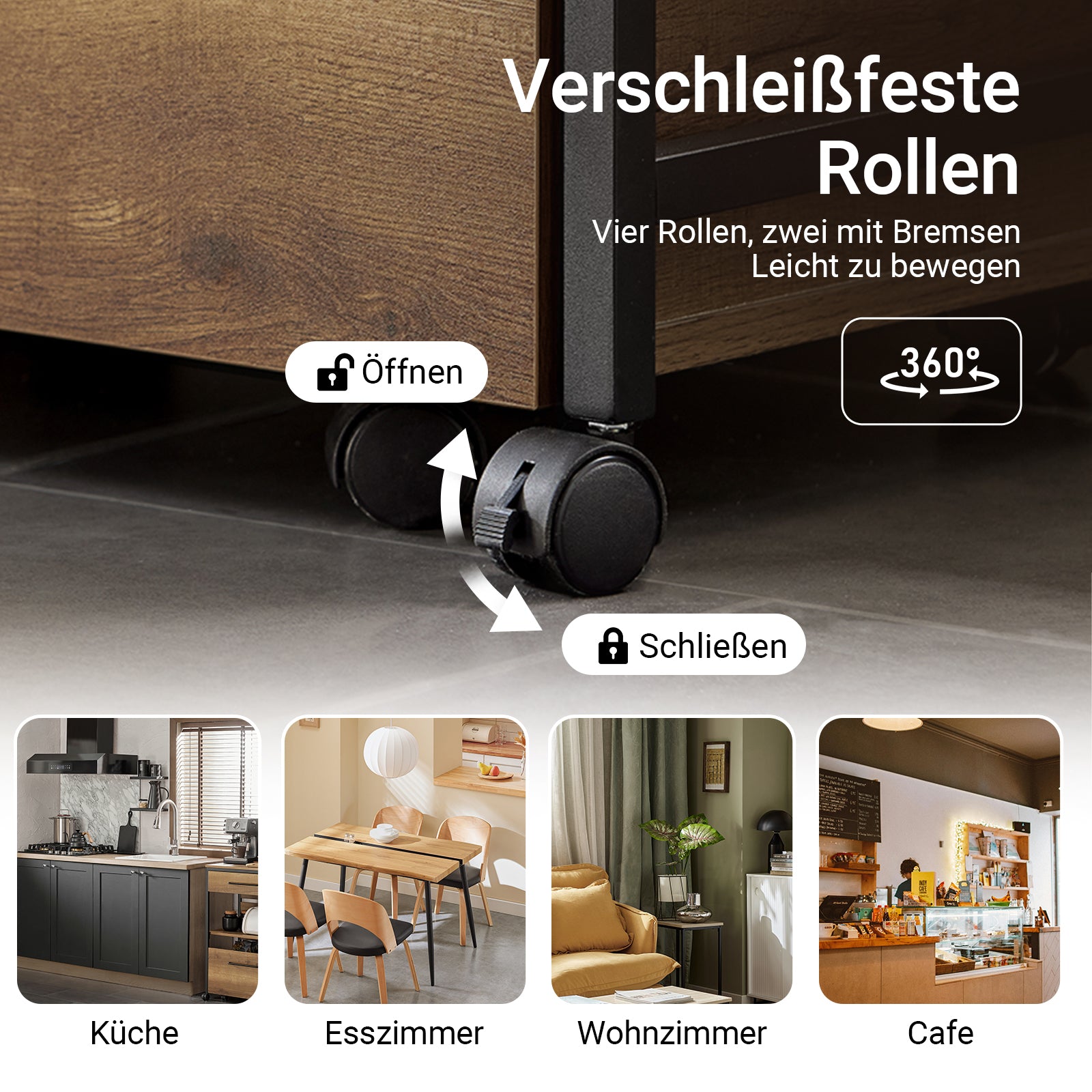 SoBuy | Chariot de service | avec 1 coffre de rangement | Chariot de cuisine | Vintage | 60 x 90 x 45 cm | FKW118-PF