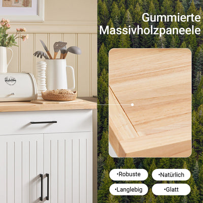 SoBuy | Carrello da cucina | Carrello di servizio | Armadietto da cucina | Carrello | Bianco-Naturale | FKW119-WN