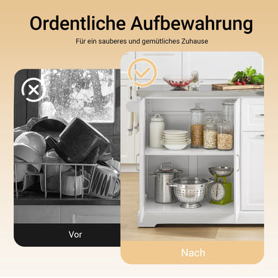 SoBuy | Îlot de cuisine avec 2 tiroirs | Chariot de cuisine avec plan de travail extensible | Meuble de cuisine Blanc | FKW128-ST