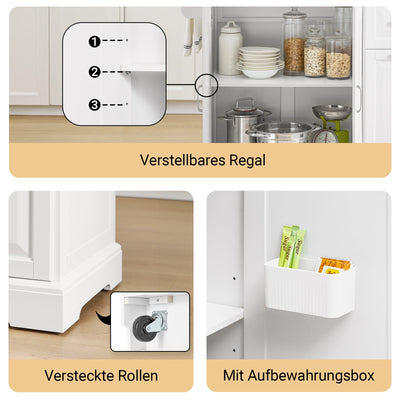 SoBuy | Îlot de cuisine avec 2 tiroirs | Chariot de cuisine avec plan de travail extensible | Meuble de cuisine Blanc | FKW128-ST