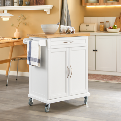 SoBuy | Küchenwagen | Küchenschrank | Servierwagen Weiß | FKW13-WN