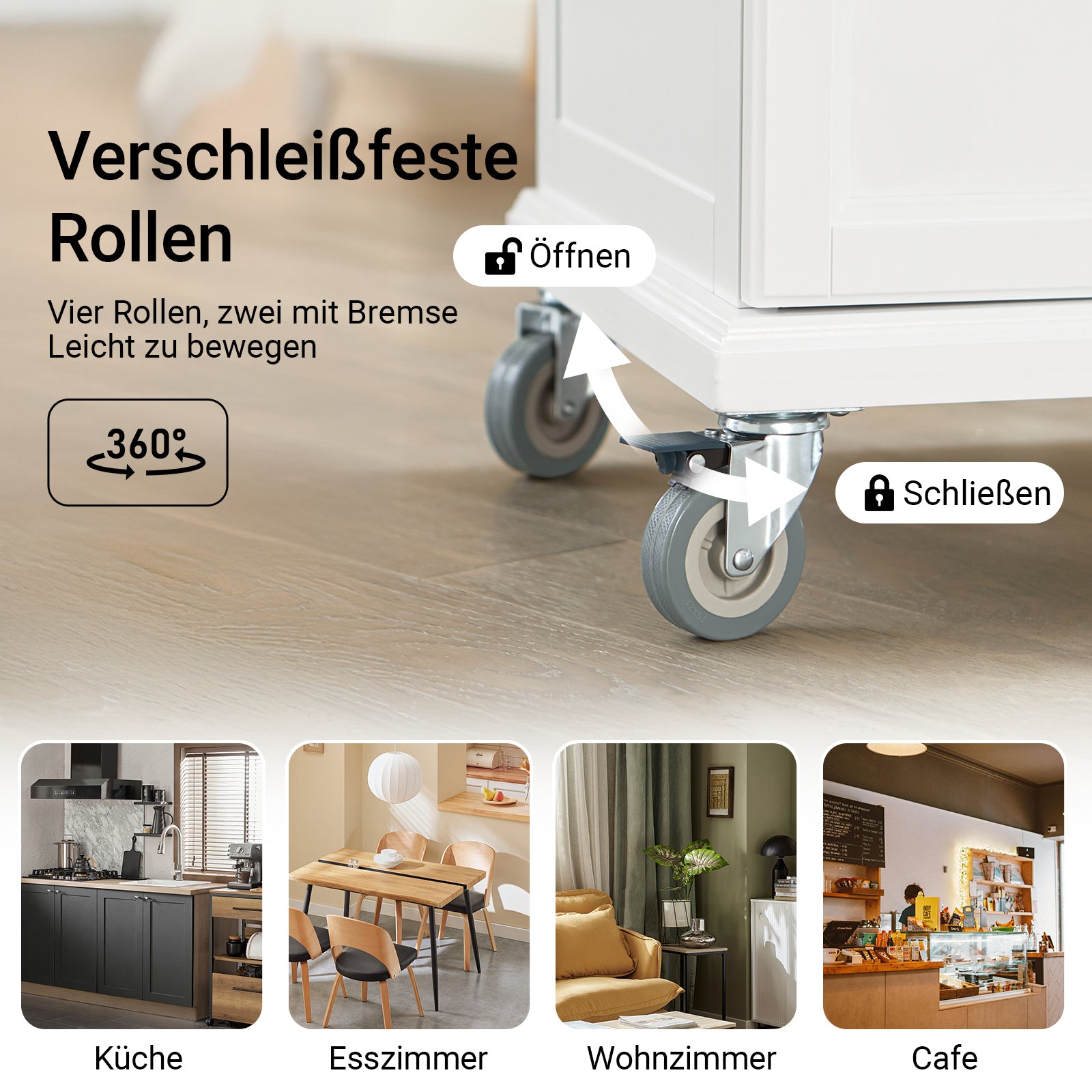 SoBuy | Küchenwagen | Küchenschrank | Servierwagen Weiß | FKW13-WN