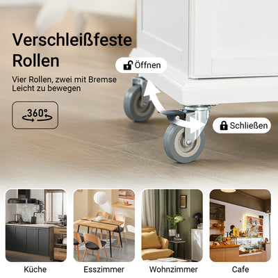 SoBuy | Küchenwagen | Küchenschrank | Servierwagen Weiß | FKW13-WN