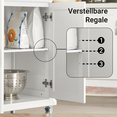SoBuy | Küchenwagen | Küchenschrank | Servierwagen Weiß | FKW13-WN