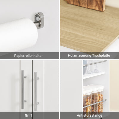 SoBuy Servierwagen mit Rollen - Detailansicht Schublade und Schrank