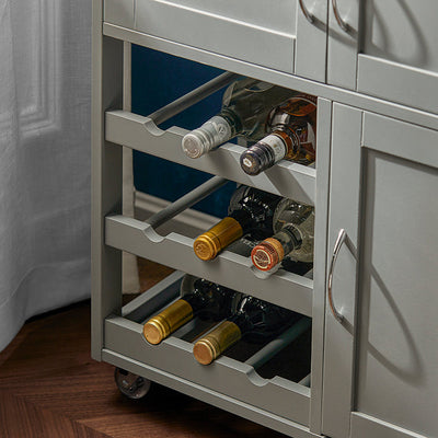 SoBuy Carrello da Cucina con Portabottiglie Grigio Chiaro 67x86x38cm FKW45-HG
