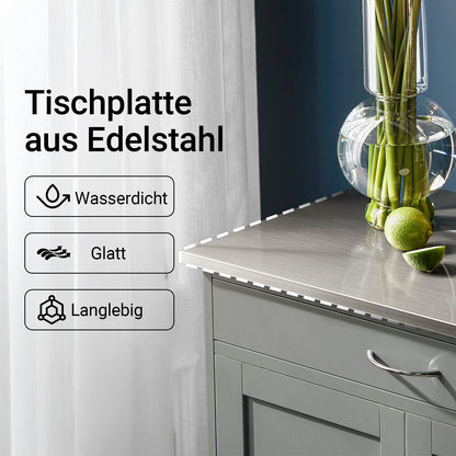 Chariot de service SoBuy avec étagères à bouteilles, chariot de cuisine gris clair 67 x 86 x 38 cm FKW45-HG