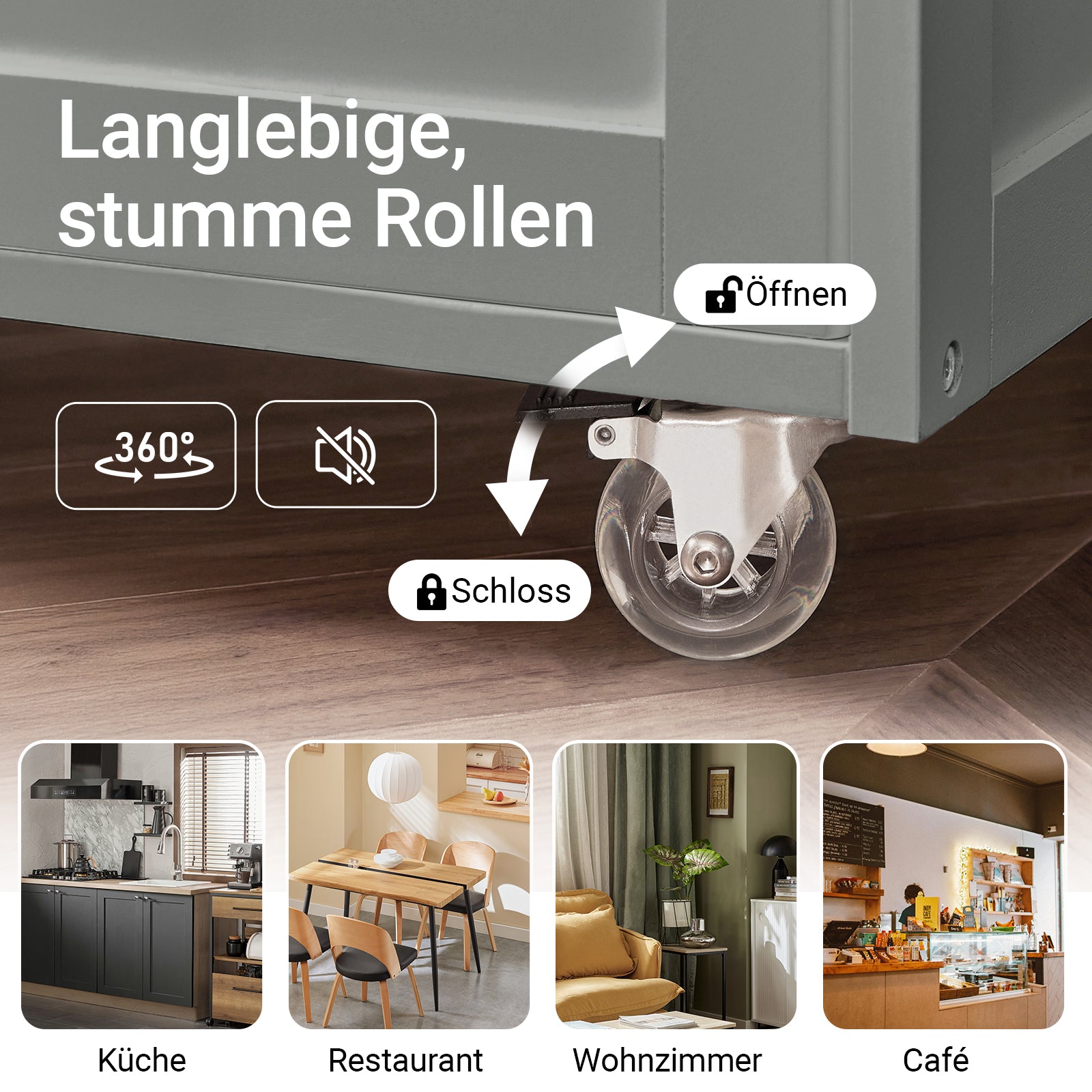 Chariot de service SoBuy avec étagères à bouteilles, chariot de cuisine gris clair 67 x 86 x 38 cm FKW45-HG