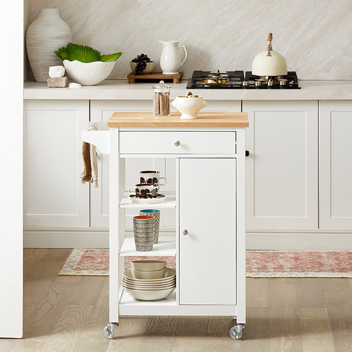 SoBuy | Carrello da portata | Carrello di servizio | Carrello da cucina Bianco | FKW46-WN