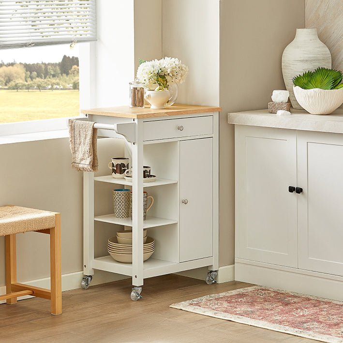 SoBuy | Carrello da portata | Carrello di servizio | Carrello da cucina Bianco | FKW46-WN
