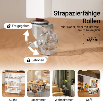 SoBuy | Chariot de cuisine avec plan de travail en acier inoxydable | Buffet | Desserte Blanc | 81x90x45cm | FKW47-II-W