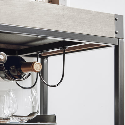 SoBuy | Servierwagen mit abnehmbarem Tablett | Küchenwagen Beton hellgrau | FKW56-HG