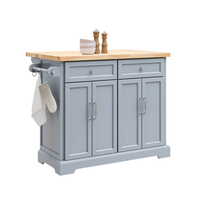 SoBuy | Isola da Cucina | Carrello da Cucina con Piano di Lavoro Estensibile | Armadietto da Cucina | FKW71-II-HG