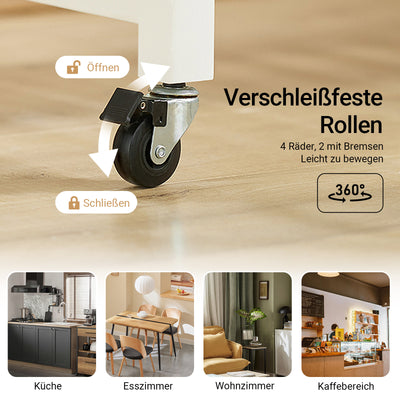 SoBuy | Îlot de cuisine | Meuble de cuisine | Chariot de cuisine | Blanc naturel | FKW74-WN