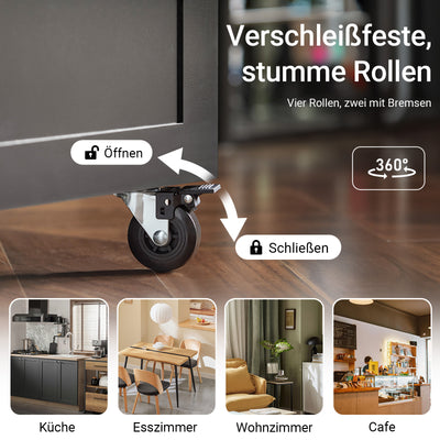 Prévente | SoBuy | Chariot de cuisine | Chariot de service | 3 étagères | Noir | 60 x 90 x 40 cm | FKW75-SCH