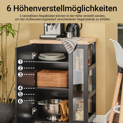 Prévente | SoBuy | Chariot de cuisine | Chariot de service | 3 étagères | Noir | 60 x 90 x 40 cm | FKW75-SCH