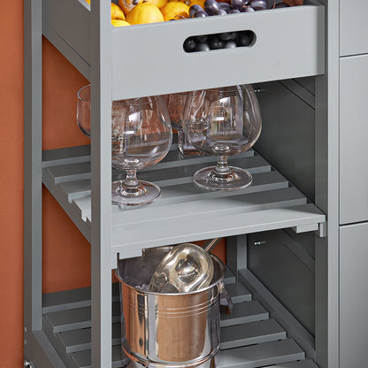 Chariot de cuisine SoBuy, desserte pour cuisine et salle à manger, gris clair, 67 x 84,5 x 37 cm, référence FKW79-HG