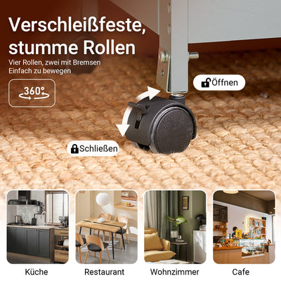 SoBuy Carrello da Cucina, Carrello di Servizio Per Cucina, Sala da Pranzo Grigio Chiaro 67x84,5x37cm FKW79-HG