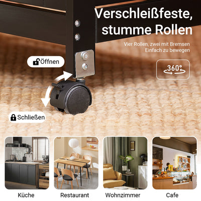 SoBuy Carrello da Cucina Carrello di Servizio per Cucina, Sala da Pranzo Nero 67x84,5x37cm FKW79-SCH