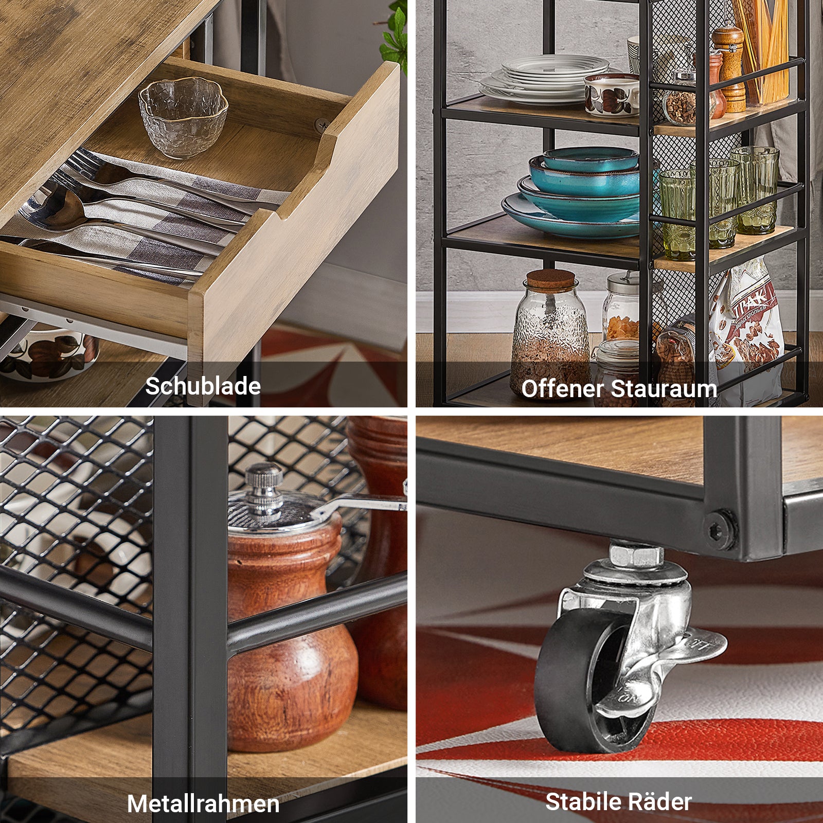 SoBuy | Servierwagen | Beistellwagen | Mehrzweckschrank | FKW99-N