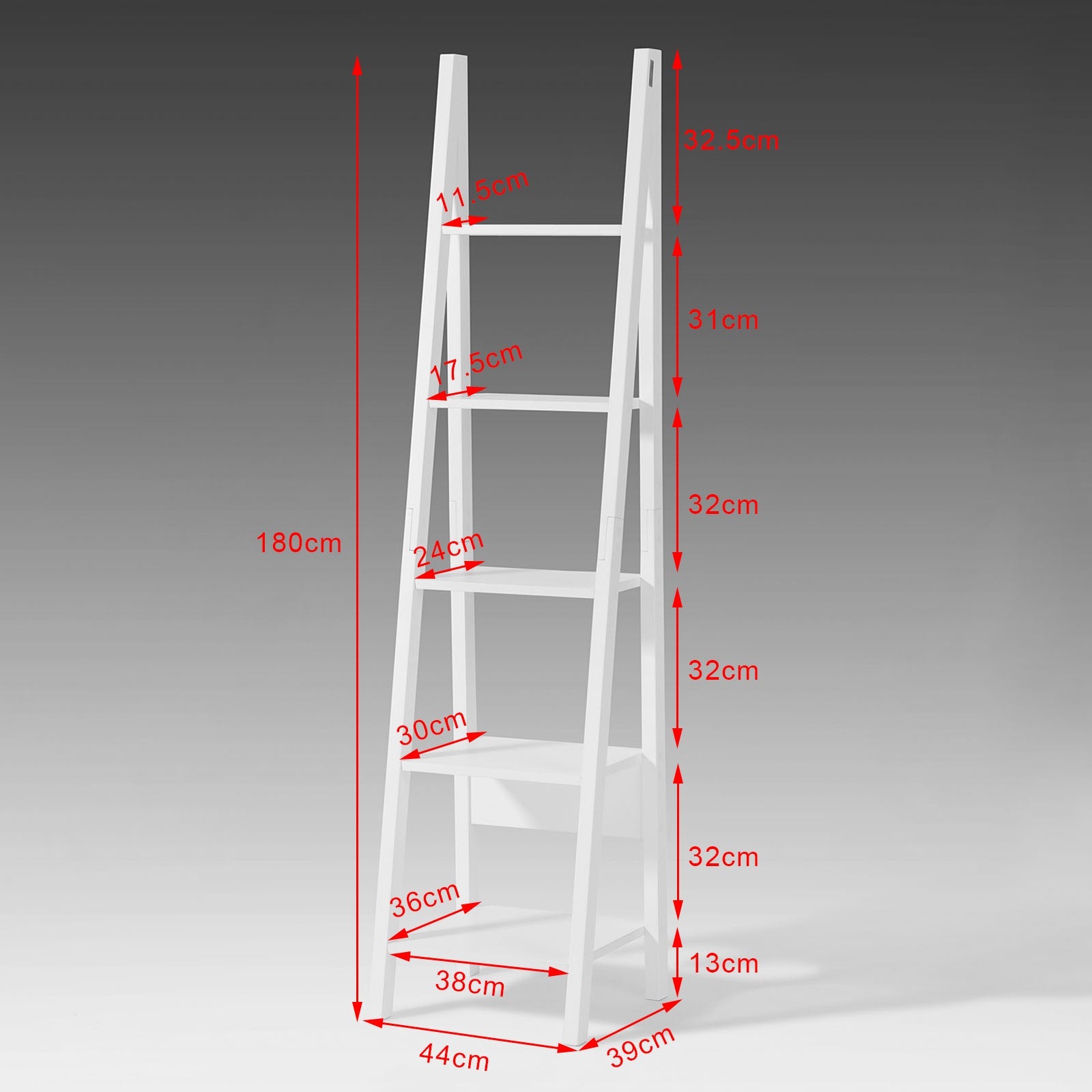 SoBuy Scaffale a Scala Bianco Libreria Scaffale in Legno FRG101-W