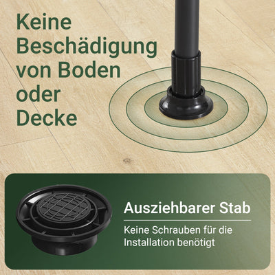 SoBuy | Asta Appendini Telescopica | Sistema Asta Appendiabiti | Sistema di Scaffalature | Nero | FRG109-II-SCH