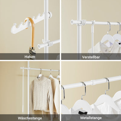 SoBuy | Tringle à vêtements télescopique | Système de penderie | Système d'étagères | FRG109-II-W 