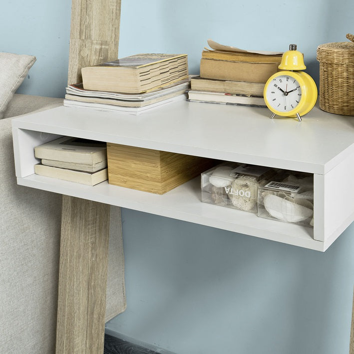 SoBuy | Scaffale Libreria con Scrivania | Scaffale a Muro | Scaffale in Legno | FRG111-WN