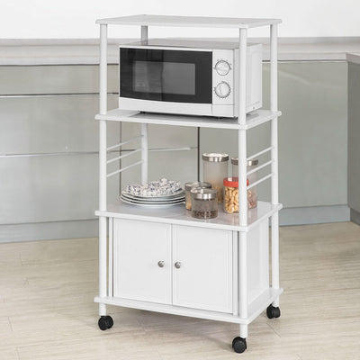 SoBuy | Meuble de cuisine | Meuble de rangement | Meuble micro-ondes Blanc | FRG12-W