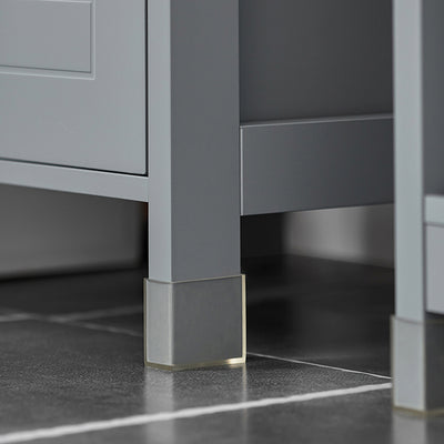 SoBuy Badezimmer Hochschrank 145cm Stahlgrau mit 2 Körben - Badschrank 30x30cm FRG126-SG