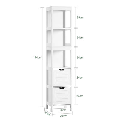 SoBuy | Mobile bagno alto | Armadietto da bagno bianco | Mobile da bagno stile country | FRG126-W