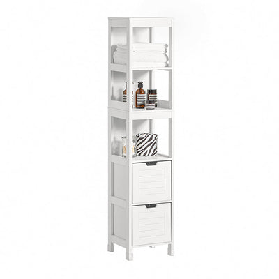SoBuy | Mobile bagno alto | Armadietto da bagno bianco | Mobile da bagno stile country | FRG126-W