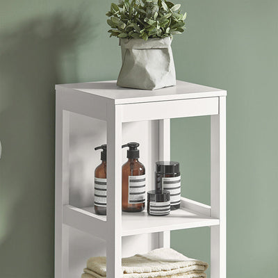 SoBuy | Mobile bagno alto | Armadietto da bagno bianco | Mobile da bagno stile country | FRG126-W
