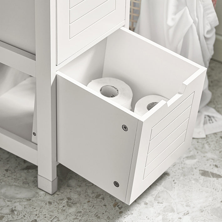 SoBuy | Mobile bagno alto | Armadietto da bagno bianco | Mobile da bagno stile country | FRG126-W