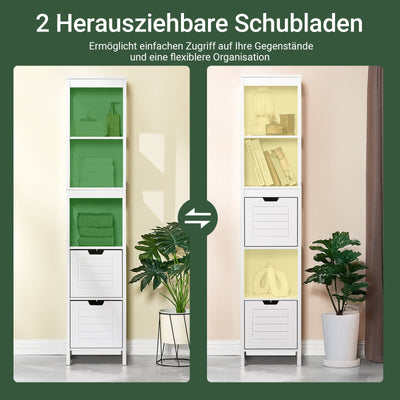 SoBuy | Mobile bagno alto | Armadietto da bagno bianco | Mobile da bagno stile country | FRG126-W