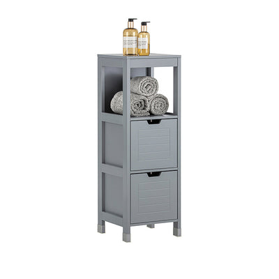 SoBuy | Mobile alto da bagno | Mobile da bagno grigio acciaio | Mobili da bagno stile rustico | FRG127-SG