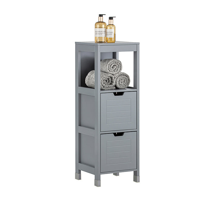 SoBuy | Mobile alto da bagno | Mobile da bagno grigio acciaio | Mobili da bagno stile rustico | FRG127-SG
