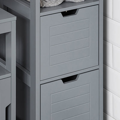SoBuy | Mobile alto da bagno | Mobile da bagno grigio acciaio | Mobili da bagno stile rustico | FRG127-SG
