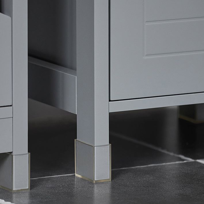 SoBuy | Mobile alto da bagno | Mobile da bagno grigio acciaio | Mobili da bagno stile rustico | FRG127-SG
