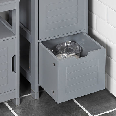 SoBuy | Mobile alto da bagno | Mobile da bagno grigio acciaio | Mobili da bagno stile rustico | FRG127-SG