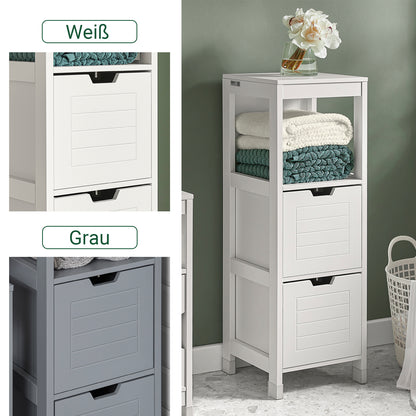 SoBuy | Bad Hochschrank | Badschrank Weiß | Badezimmermöbel Landhaus | FRG127-W