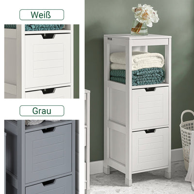SoBuy | Mobile alto da bagno | Armadietto da bagno bianco | Mobili da bagno stile Country | FRG127-W