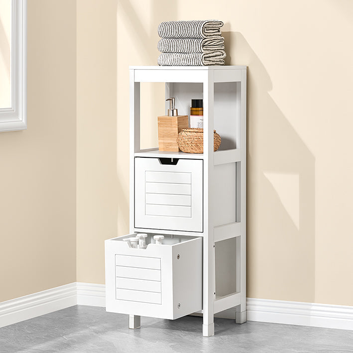 SoBuy | Mobile alto da bagno | Armadietto da bagno bianco | Mobili da bagno stile Country | FRG127-W