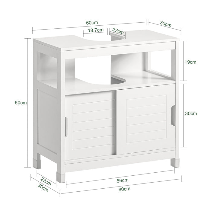 SoBuy | Mobile sottolavabo bianco | Mobile da bagno | Mobile da bagno in stile country | FRG128-II-W