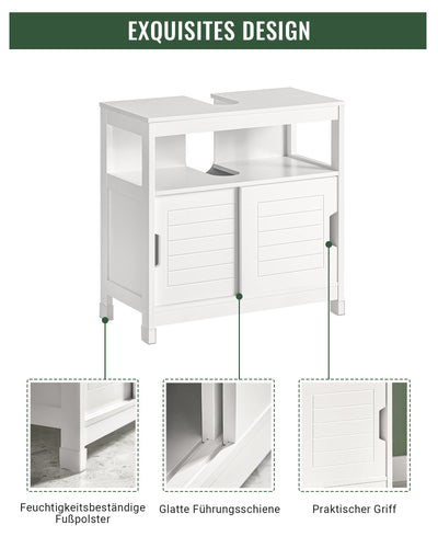 SoBuy | Meuble sous-vasque blanc | Meuble de salle de bain | Meuble de salle de bain de style campagnard | FRG128-W