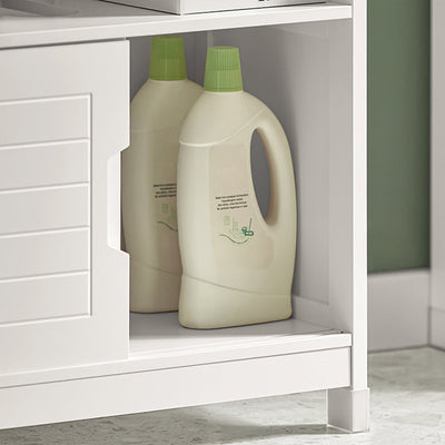 SoBuy | Meuble sous-vasque blanc | Meuble de salle de bain | Meuble de salle de bain de style campagnard | FRG128-W