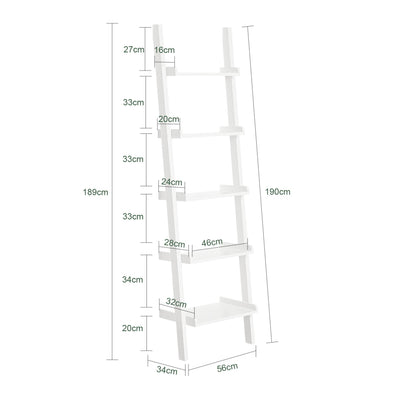 SoBuy | Étagère échelle | Étagère décorative blanche | Étagère escalier | FRG17-W