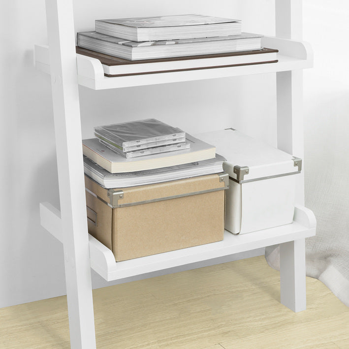 SoBuy | Étagère échelle | Étagère décorative blanche | Étagère escalier | FRG17-W