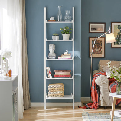 SoBuy | Étagère échelle | Étagère décorative blanche | Étagère escalier | FRG17-W